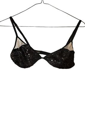 Victoria’s Secret 2014 Black Sequin Mesh Bra NWT Size Medium